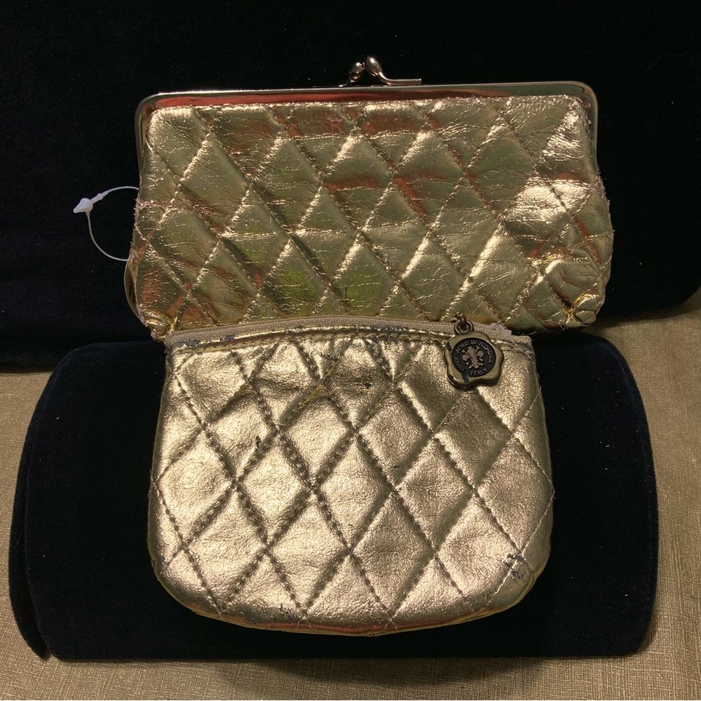 Marcella Vintage 1950's Gold Lame covered bags set/2